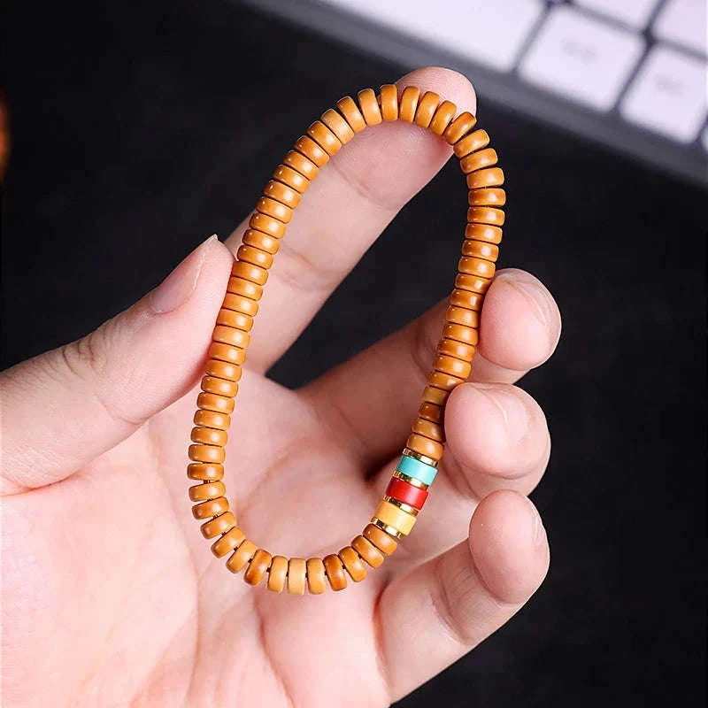 Natural Olive Pit Tablet-Shape Bracelet Averon London