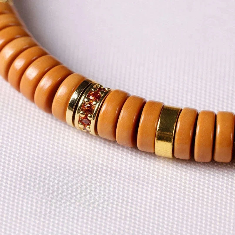 Natural Olive Pit Tablet-Shape Bracelet Averon London
