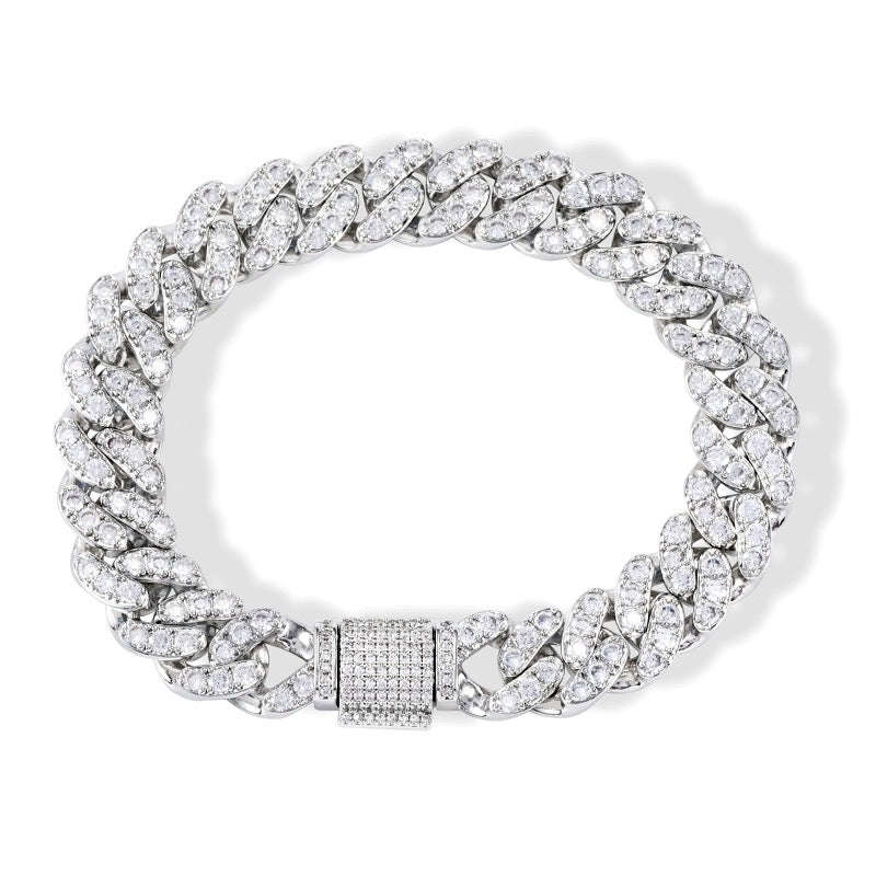 Two-tone Zircon Cuban Bracelet Averon London