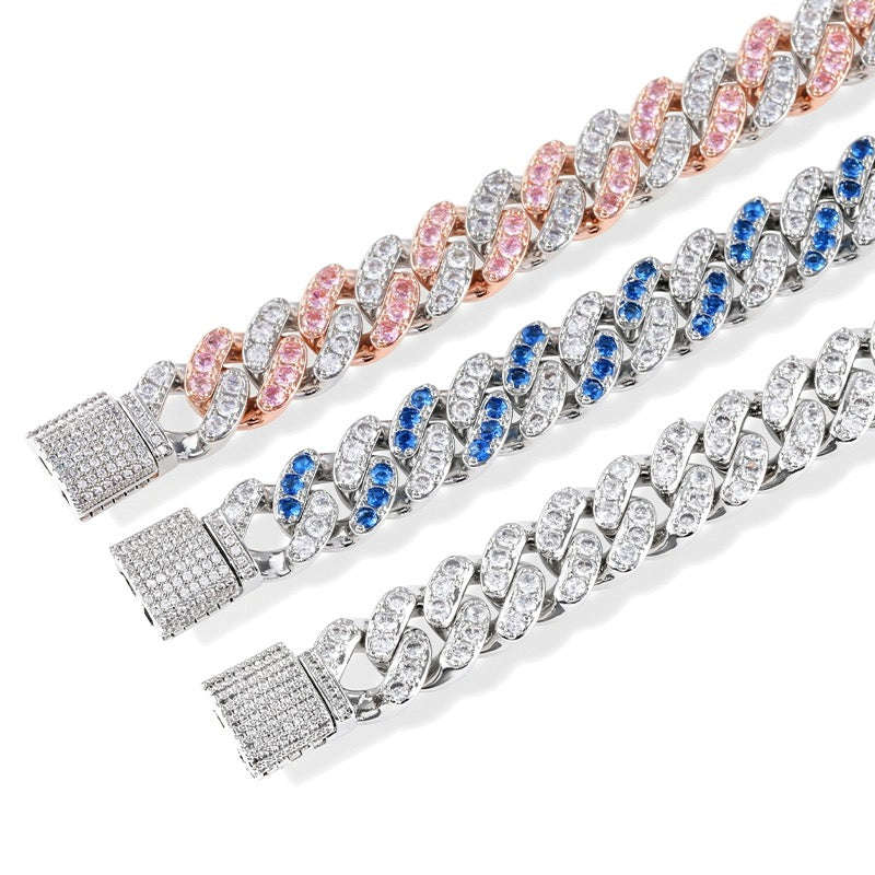 Two-tone Zircon Cuban Bracelet Averon London