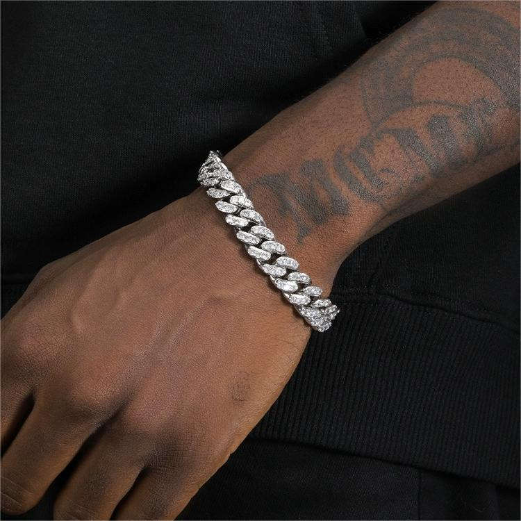 Two-tone Zircon Cuban Bracelet Averon London