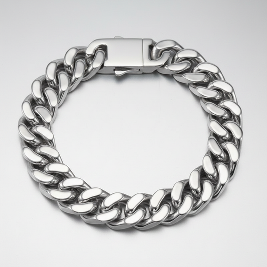 Chunky Cuban Silver & Gold - Fundo Cinza Claro