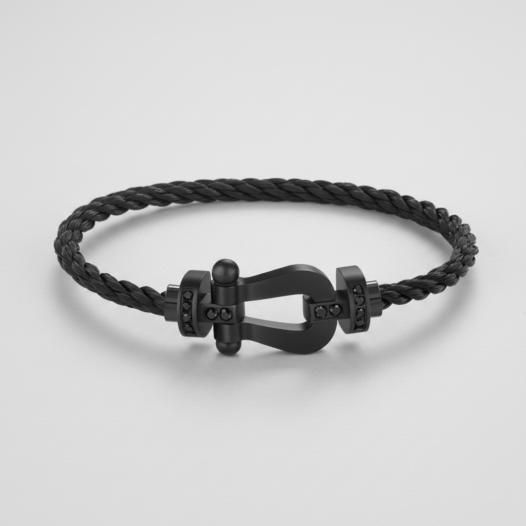 U-shaped Buckle Bracelet - Fundo Cinza Claro